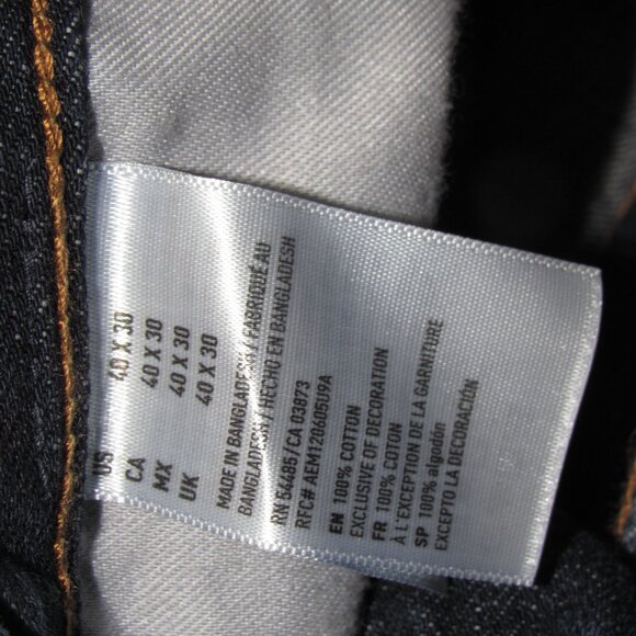 AMERICAN EAGLE Men’s Relaxed Straight Dark Wash Jeans Size 40 x 30 - Picture 8 of 8